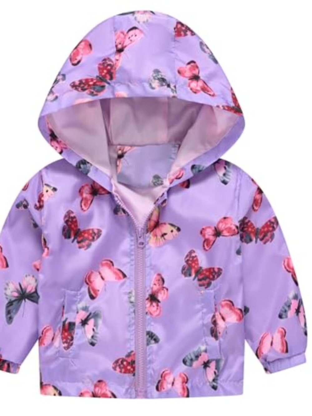 Toddler Unisex Cartoon Print Hooded Windbreaker Jacket 1-5T